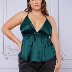 SHEIN Plus Solid Crisscross Backless Cami Top 4X
